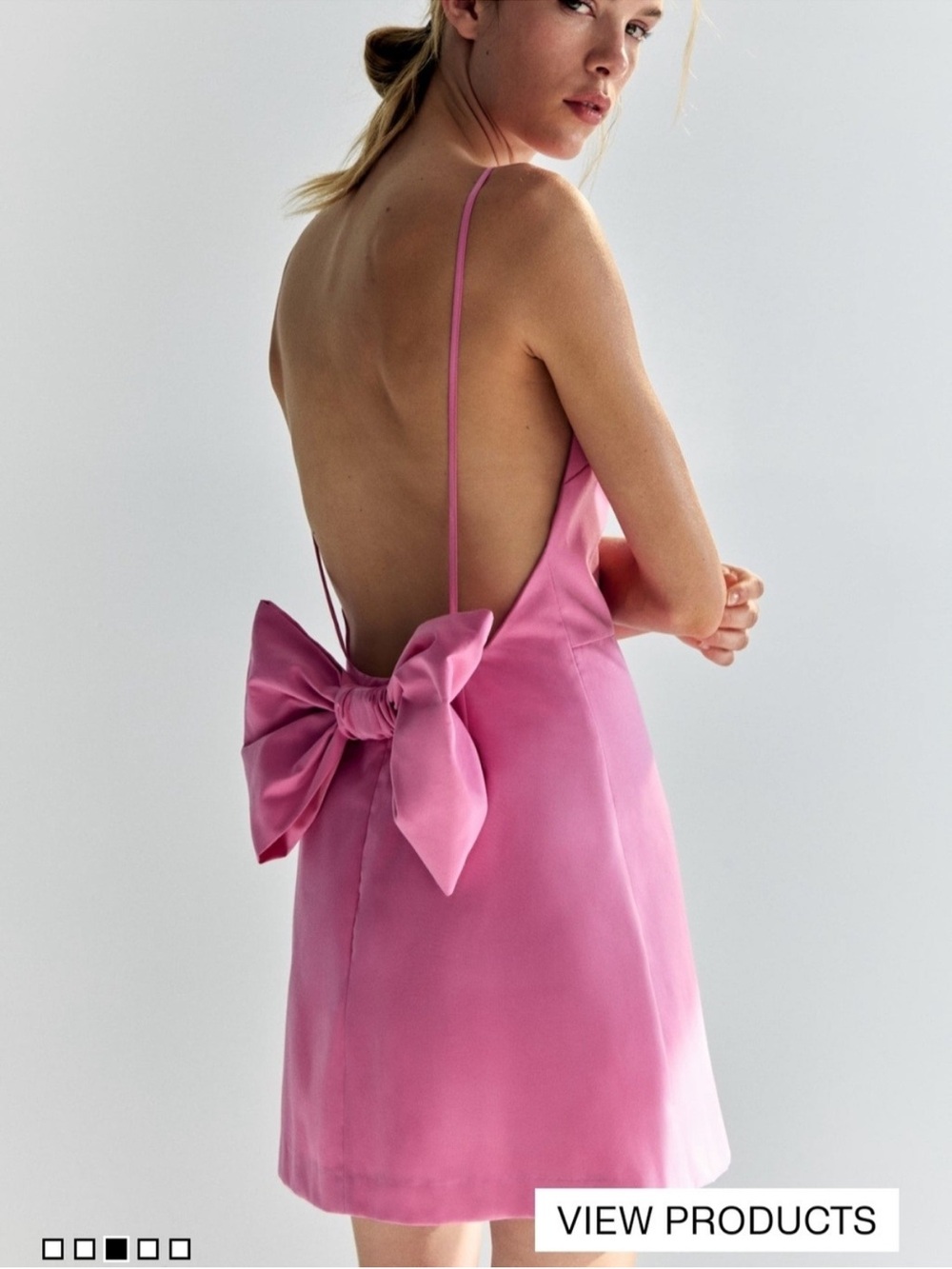 H&M Hot Pink Mini Dress with Big Bow 4